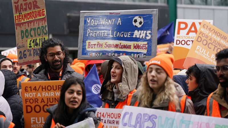 NHS junior doctors take part in a march and rally in the centre of Birmingham (Image: PA)