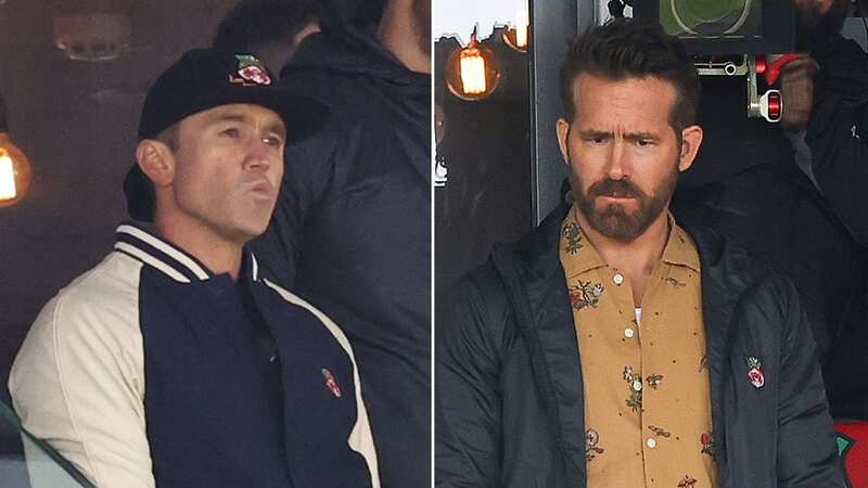 Ryan Reynolds and Rob McElhenney were less than impressed with the red card decision (Image: Getty)