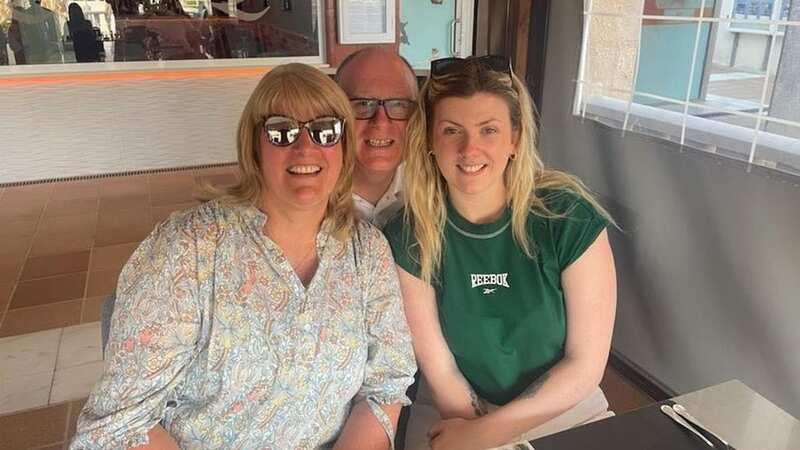 Sandra Niemczyk with husband Victor and daughter Lucy who have been stranded in Spain (Image: stokesentinel)