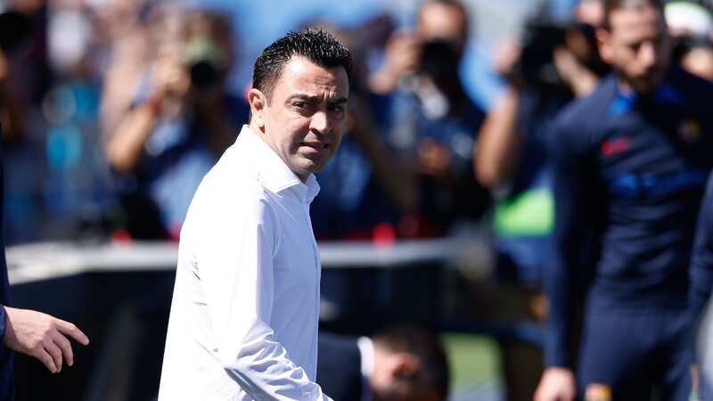 Xavi was left frustrated by the pitch at the Coliseum Alfonso Perez