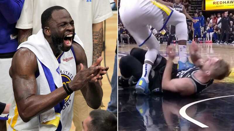 Draymond Green stamped on Domantas Sabonis during the game (Image: ESPN)