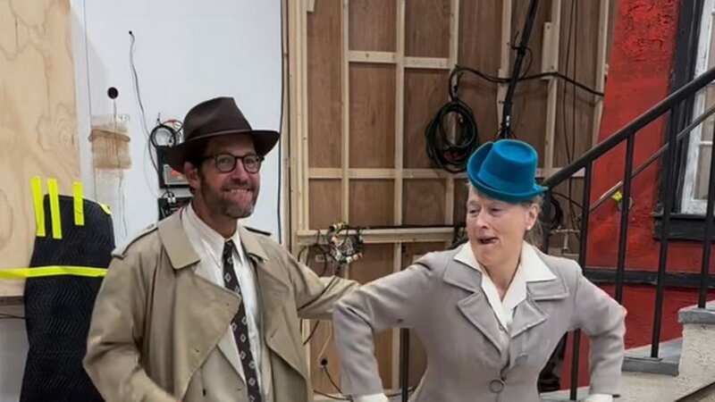 Paul Rudd and Meryl Streep let loose on set of Only Murders In The Building (Image: @johnnyhoffman5/Instagram)