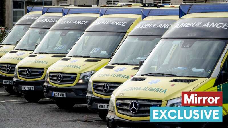 Ambulances queue outside A&E of the Bath Royal United Hospital (Image: Getty Images)