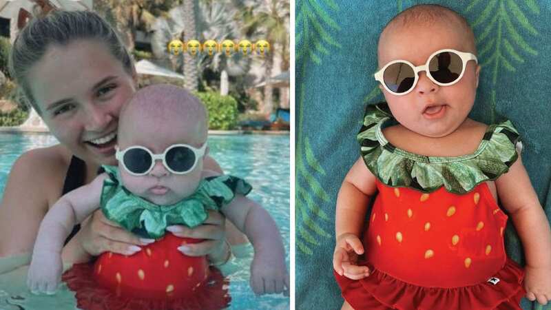 Molly-Mae Hague ignores critics as she takes Bambi on her first swim