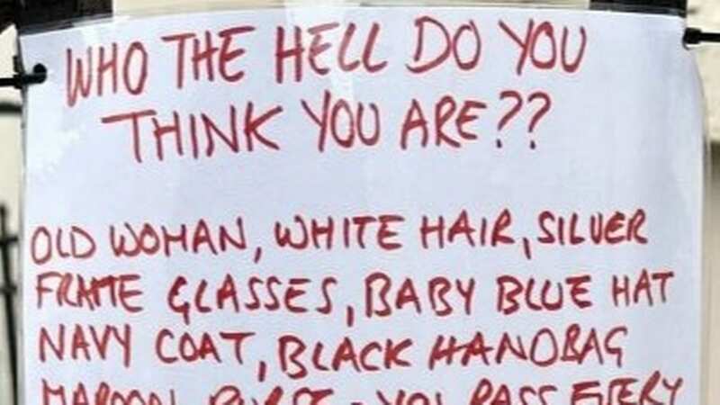 A poster written in red ink by an annoyed neighbour has divided opinion online (stock) (Image: Getty Images)