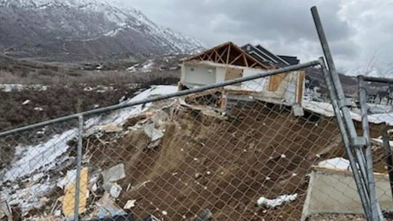 Terrifying moment $2m homes slide down cliff after being built on dodgy ground