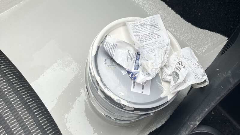 The can of paint popped open during the drive (Image: Kennedy News and Media)