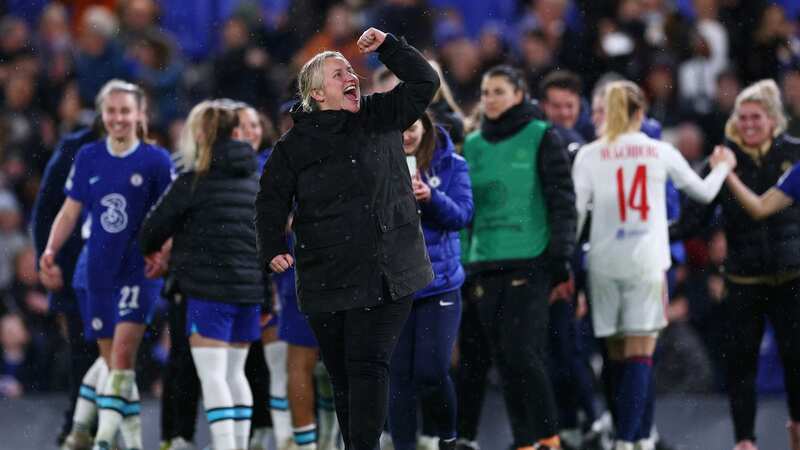 Emma Hayes after beating Lyon in the last round of the Champions League