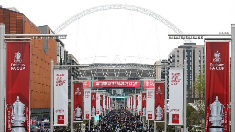 LONDON, ENGLAND - APRIL 22: A general view of fans arriving on Wembley Way prior to the FA Cup Semi Final match between Manchester City and Sheffield United at Wembley Stadium on April 22, 2023 in London, England. (Photo by Julian Finney/Getty Images) (Image: Getty Images)