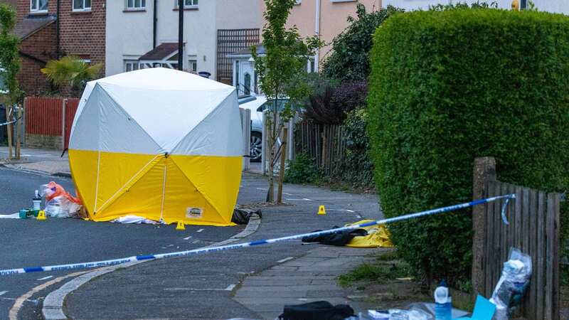 Forensic police at the scene following the death of a man in Brentford (Image: Marcin Nowak/LNP)