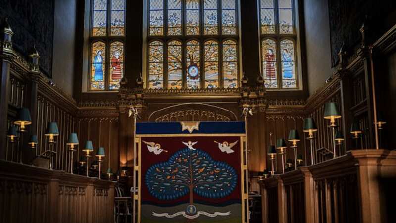 The anointing screen which will be used in the coronation (Image: PA)