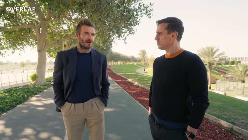 David Beckham and Gary Neville are good friends (Image: The Overlap/Youtube)