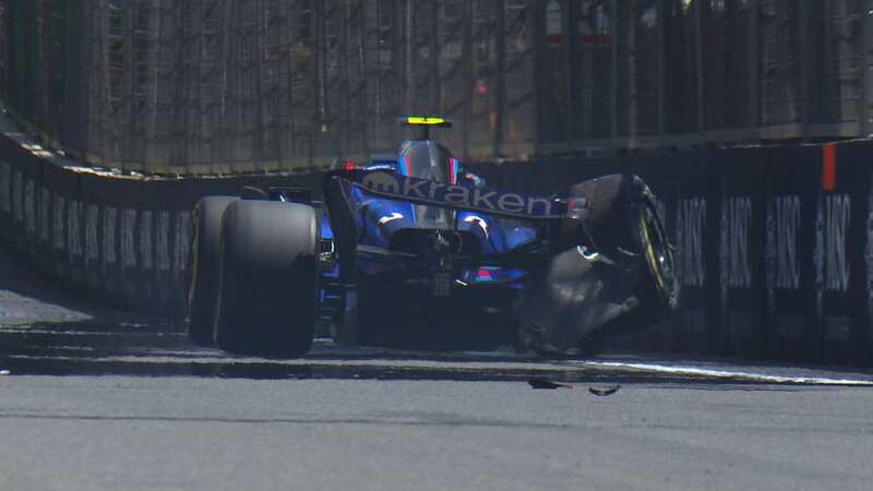Logan Sargeant smashed his Williams into a wall (Image: Sky Sports)