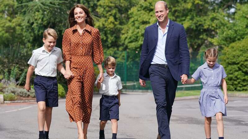 William and Kate arrive for a settling in afternoon at Lambrook School, near Ascot in Berkshire with children George, Charlotte and Louis (Image: POOL/AFP via Getty Images)