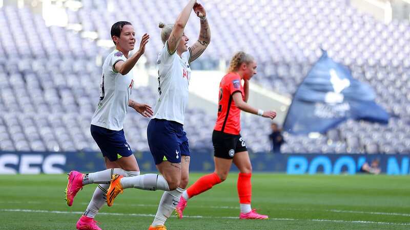 Bethany England celebrates after scoring her ninth goal of the WSL season.