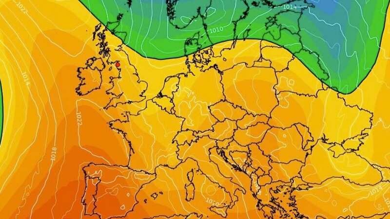 Temperatures are forecast to hit 19C in some areas (Image: WXCharts)