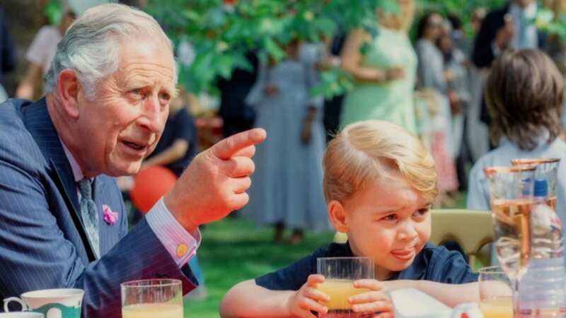 George and Charlotte spotted in never-before-seen snaps with King Charles