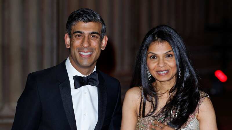 The Prime Minister with wife Akshata Murty, whose investment firm has shares in tech firm Study Hall (Image: Getty Images)