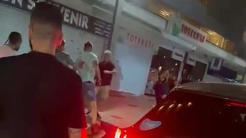 The attack in Magaluf was caught on camera (Image: CEN)