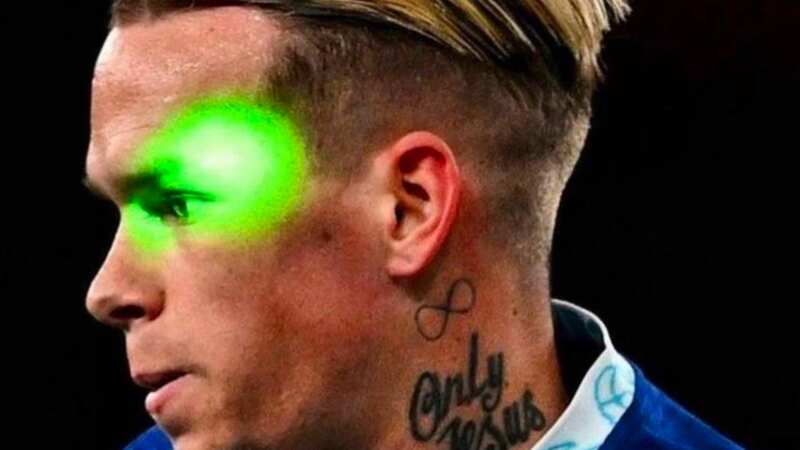 Mykhaylo Mudryk was targeted by a fan with a laser (Image: Chelsea FC via Getty Images)