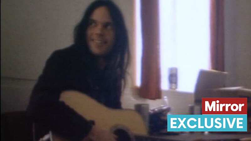 Neil Young in his dressing room at Barking Assembly Hall