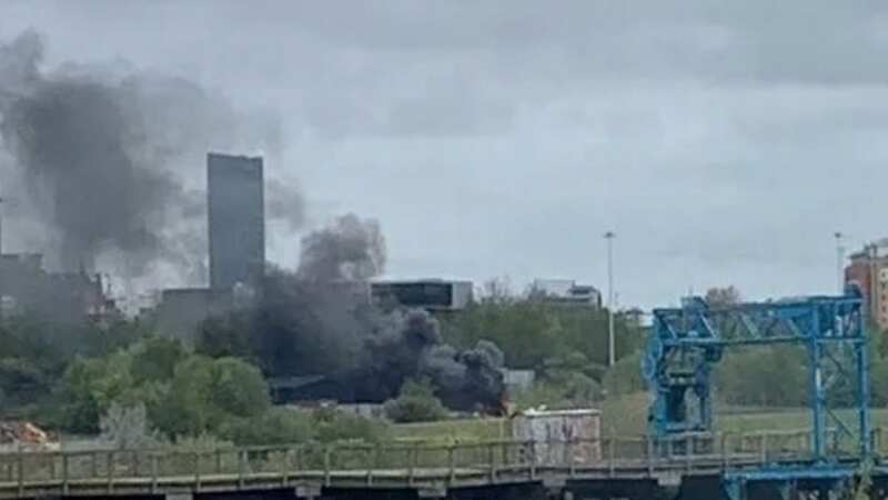 A van fire broke out at the heliport this morning (Image: Karl Unitt)