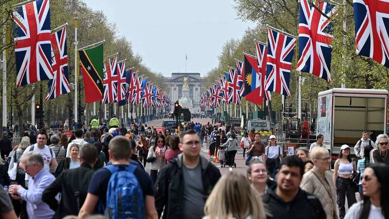 Crowds in central London last month ahead of the King