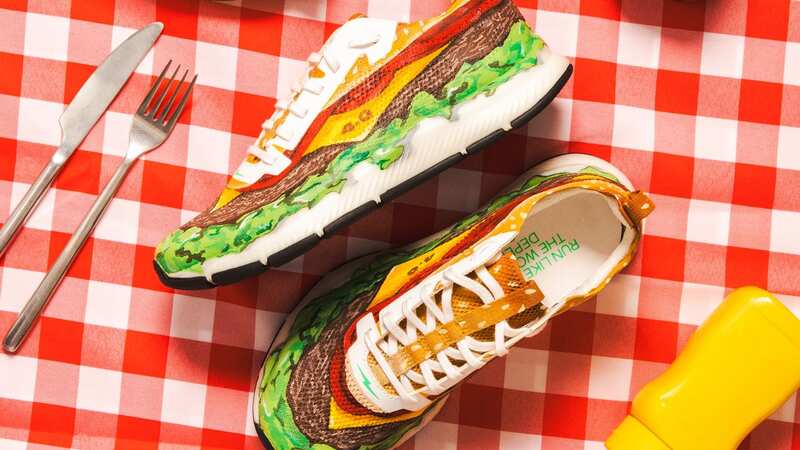 The carbon neutral running shoes were designed using vegan paint (Image: Freddie Goff)