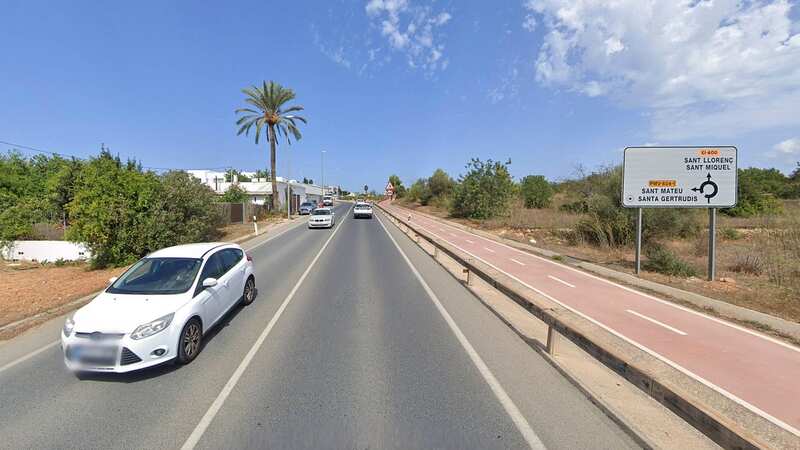 The road along which the shocking fatal accident took place near Santa Gertrudis, in Ibiza (Image: SOLARPIX.COM)