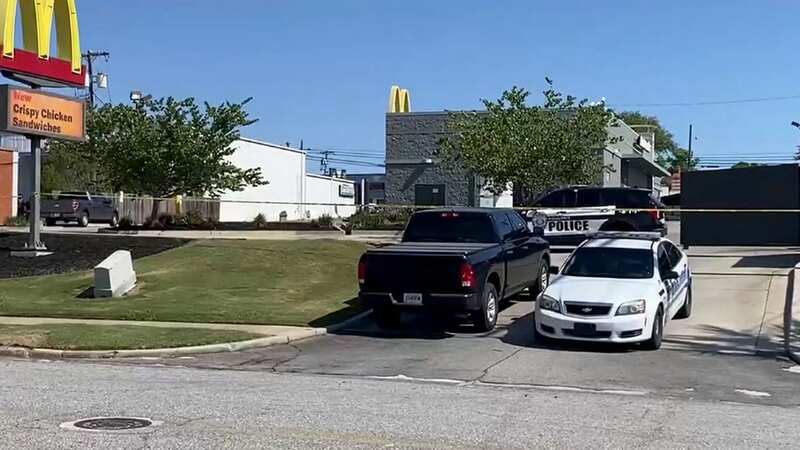 Police at the scene of the McDonald