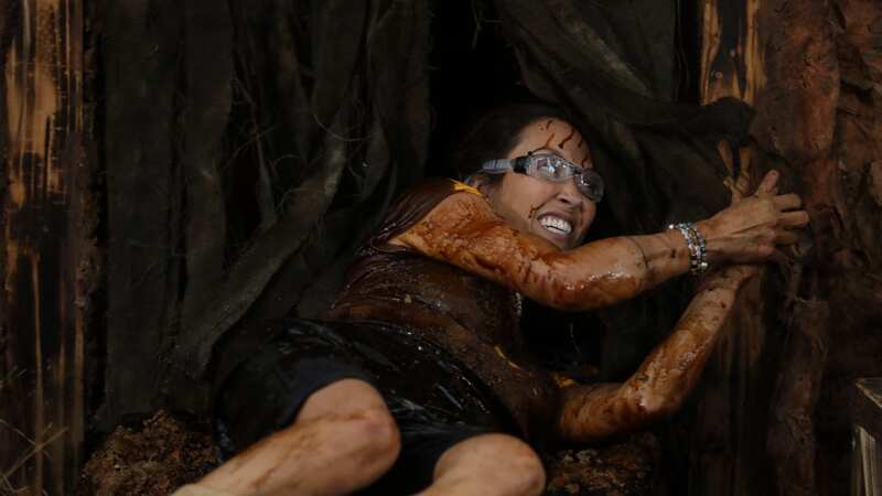Myleene is covered in gunk during the task (Image: ITV/REX/Shutterstock)