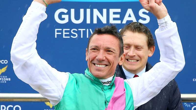 Frankie Dettori celebrates his victory in the 2,000 Guineas (Image: PA)