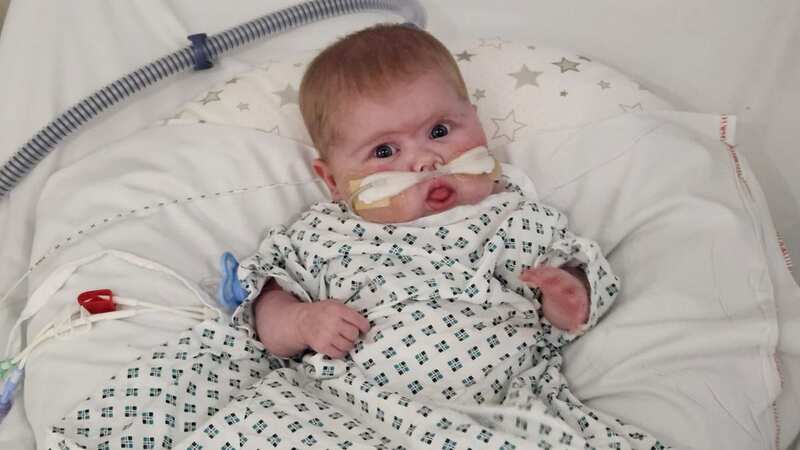 Little Matilda in hospital where she has lived since her birth (Image: Loren Bowcock / SWNS)