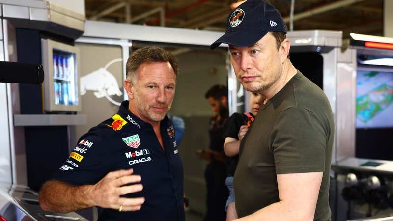 Red Bull F1 chief Christian Horner with Twitter owner Elon Musk at the Miami Grand Prix (Image: Getty Images)