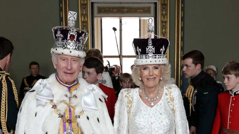 King Charles III and Queen Camilla pose and smile after their Coronation (Image: Chris Jackson/Getty Images for B)
