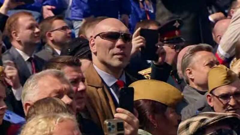 "Beast from the East" Nikolai Valuev in the crowd at the Victory Day parade in Moscow