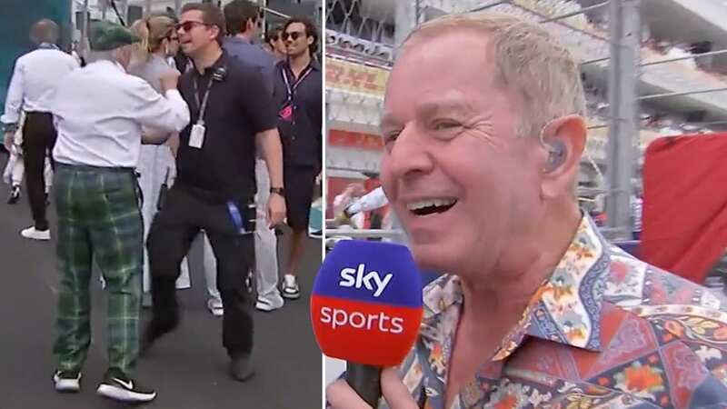 Martin Brundle bagged an interview with Roger Federer thanks to Sir Jackie Stewart (Image: Sky Sports)