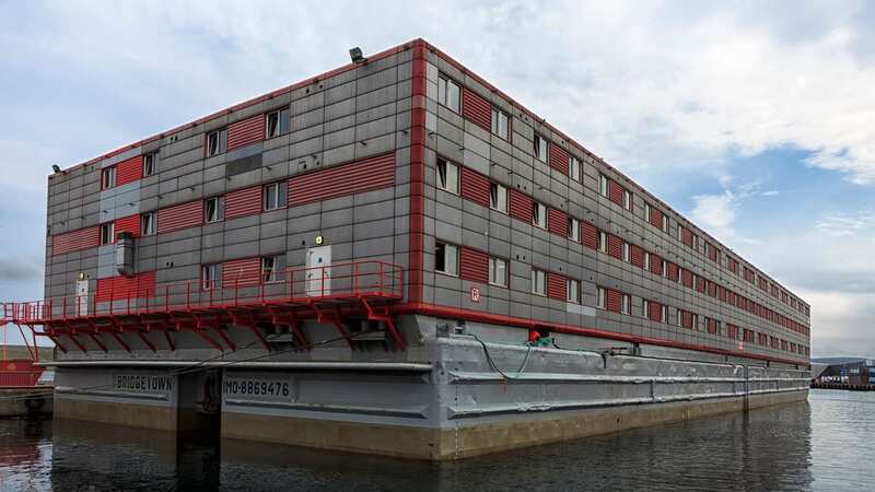 The three-story vessel will be “basic” with catering facilities and healthcare provision (Image: UK HOME OFFICE/AFP via Getty Ima)