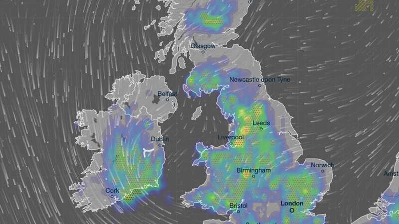 Brits should be braced for heavy downpours and storms today (Image: PA)