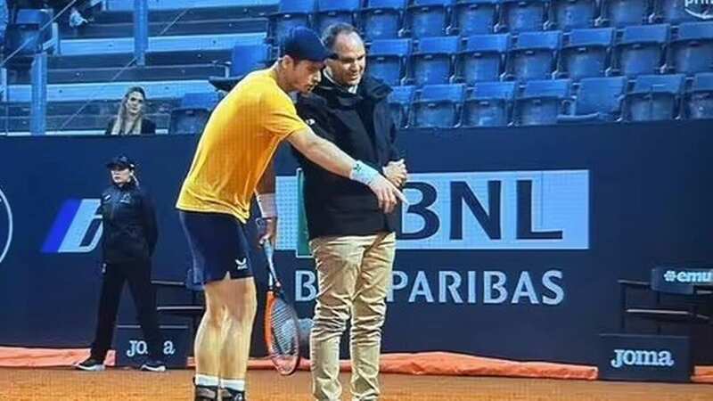 Andy Murray rows with umpire Mohamed Lahyani (Image: Amazon Prime Video)