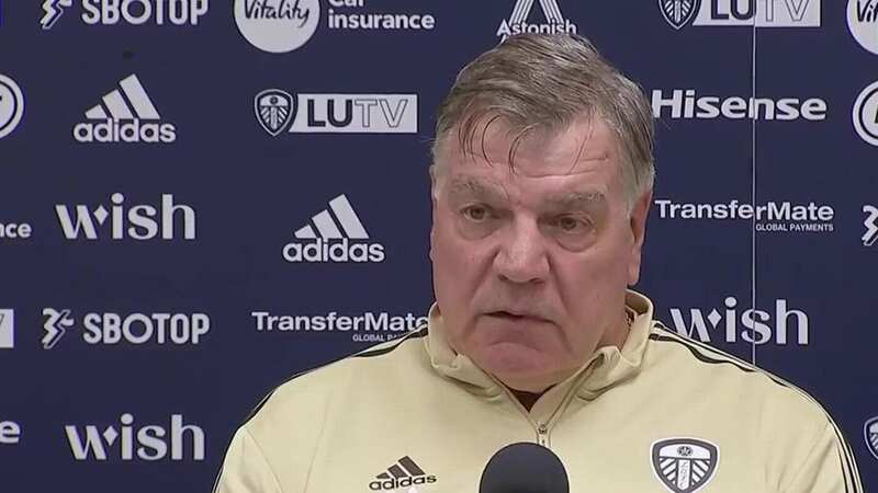 Sam Allardyce was in belligerent mood in his pre-match press conference (Image: LUFC/Twitter)