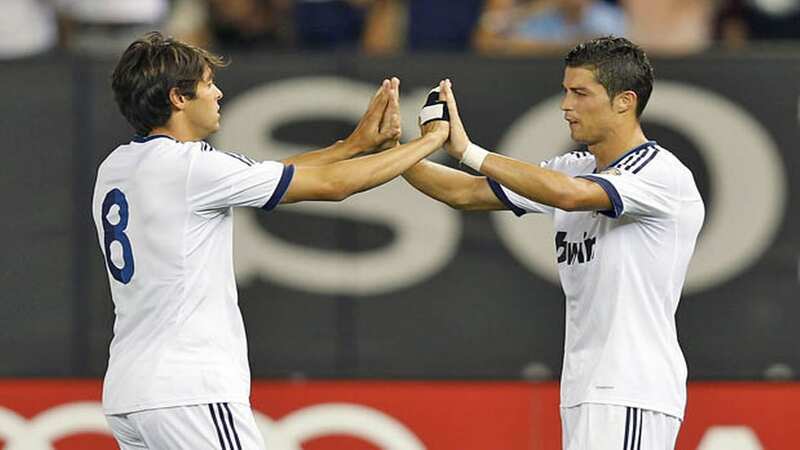 NEW YORK, NY - AUGUST 08: Crisitano Ronaldo (R) of Real Madrid celebrates with Kaka after scoring during a World Football Challenge match between AC Milan and Real Madrid at Yankee Stadium on August 8, 2012 in New York City. (Photo by Angel Martinez/Real Madrid via Getty Images) (Image: GETTY)