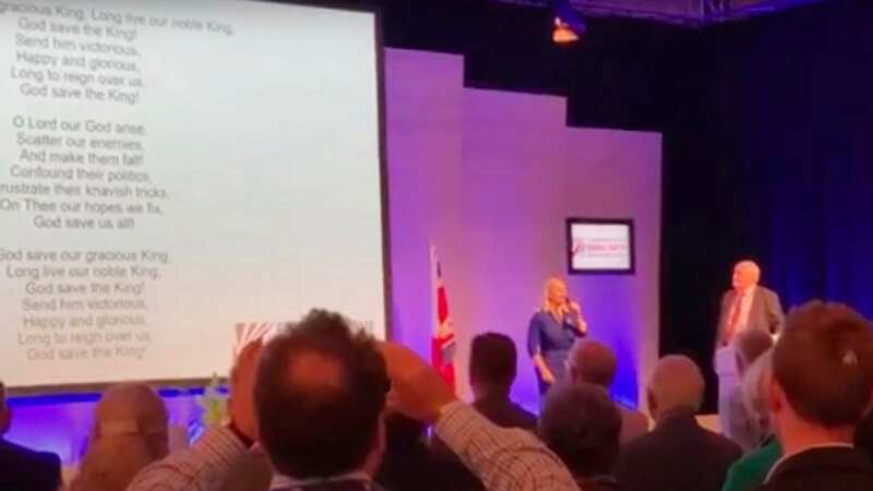 Tory Andrea Jenkyns opens Boris-backing conference by singing God Save the King