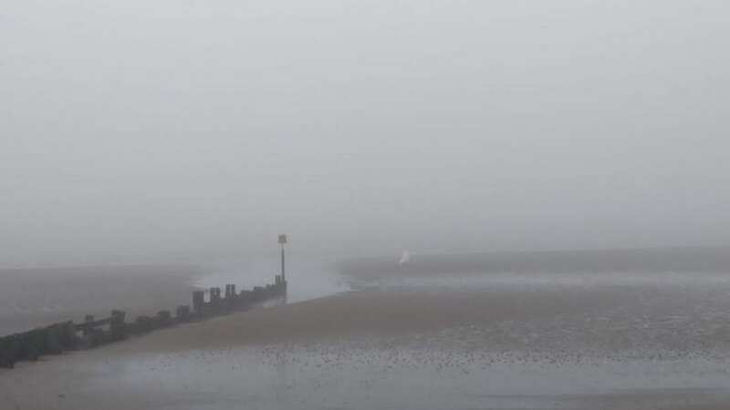 The ghostly floating white figure on Cleethorpes beach (Image: Grimsby Live WS)