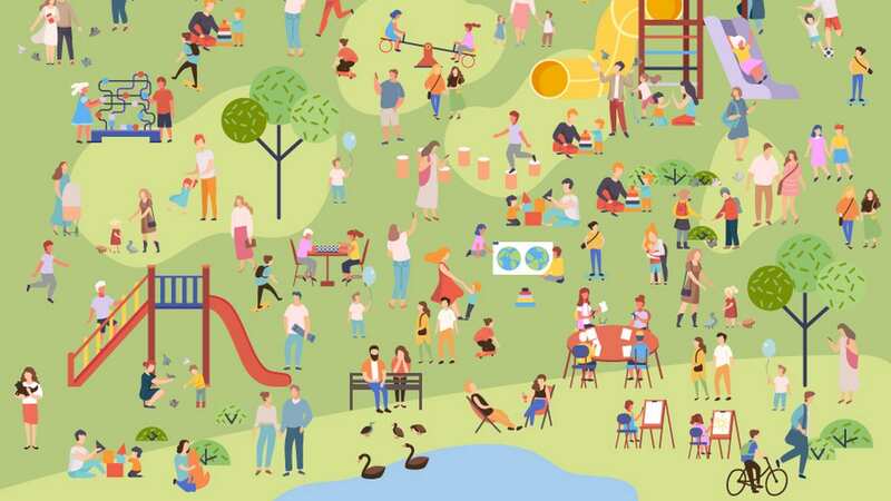 Can you spot the child on the scooter in this image? (Image: Outdoor Toys)