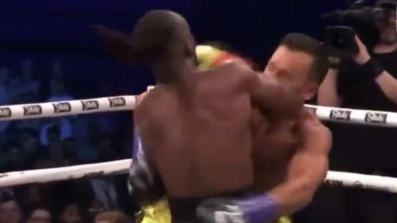 KSI lands a shot on Joe Fournier (Image: Getty Images)