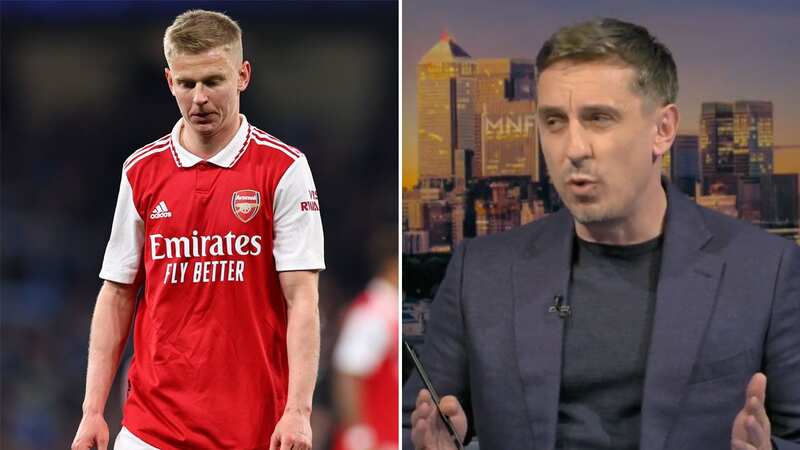 Gary Neville once again took aim at Oleksandr Zinchenko (Image: Sky Sports)