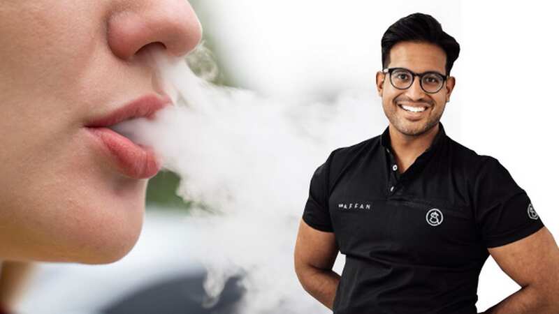 Vaping is bad for your teeth, says top dentist Dr Affan Saghir, of Space Dental. (Image: Space Dental/Getty Images)