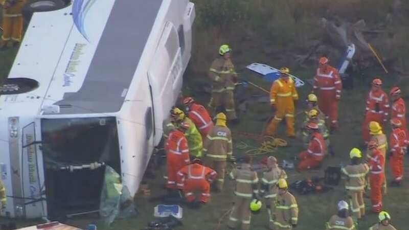 They said the bus driver — despite being injured himself — helped children out of the bus (Image: Sky News AU)