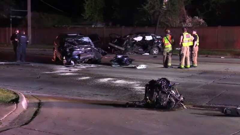 Four teens were killed and three other people injured in a multi-vehicle crash (Image: ABC 7)